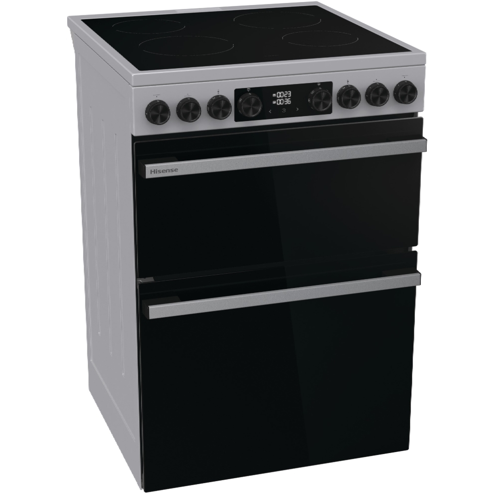 Hisense HDCEC6C20X Ceramic Electric Cooker with Double Oven, Stainless Steel, A Rated