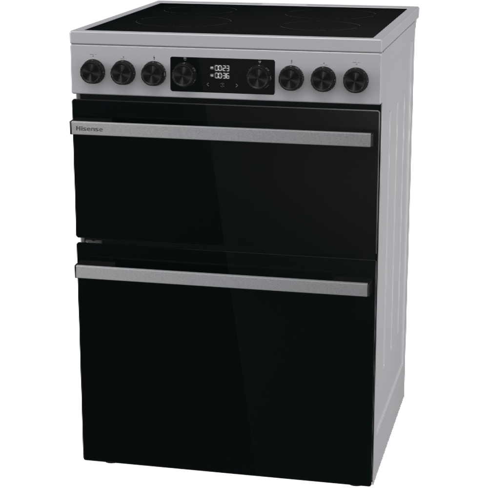 Hisense HDCEC6C20X Ceramic Electric Cooker with Double Oven, Stainless Steel, A Rated