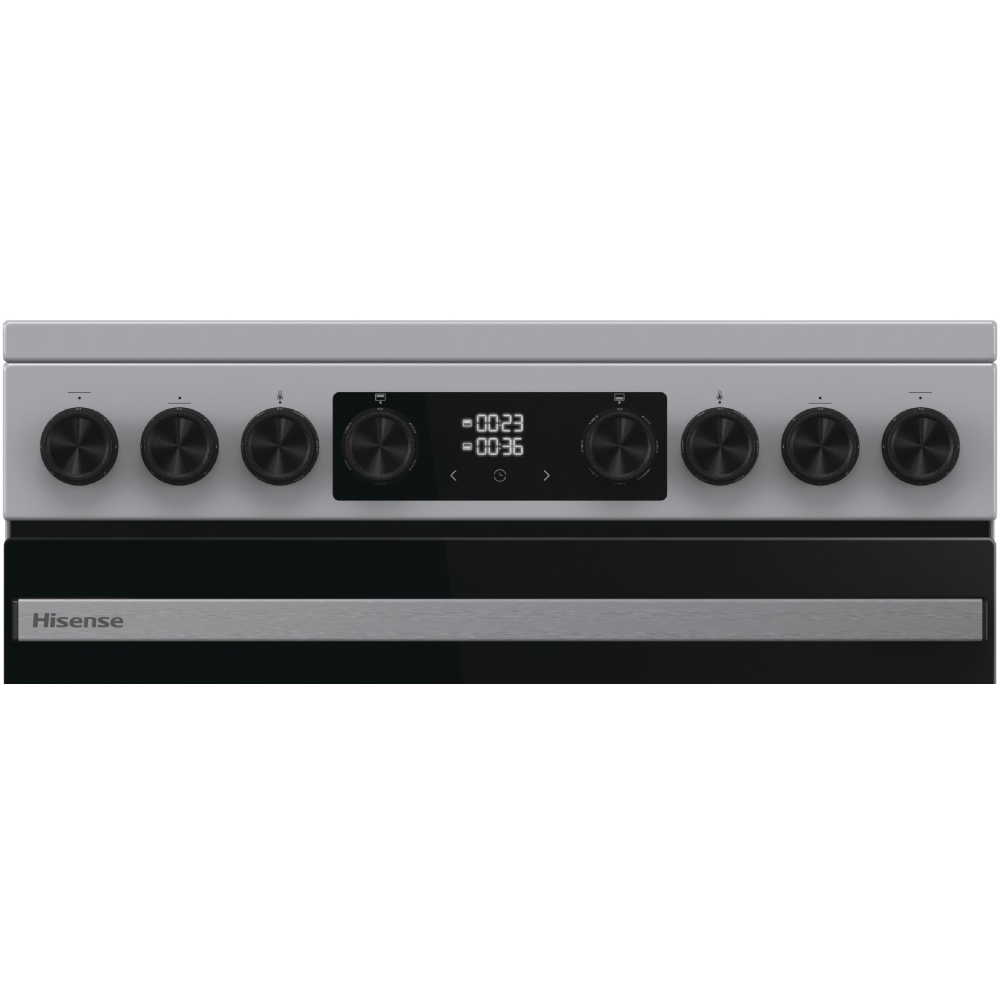Hisense HDCEC6C20X Ceramic Electric Cooker with Double Oven, Stainless Steel, A Rated