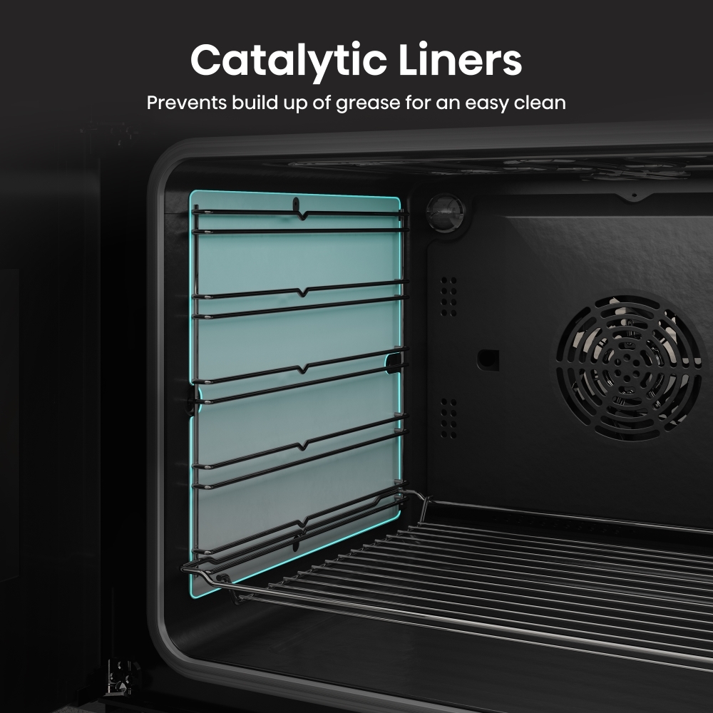 Hisense HDCEC6C20X Ceramic Electric Cooker with Double Oven, Stainless Steel, A Rated