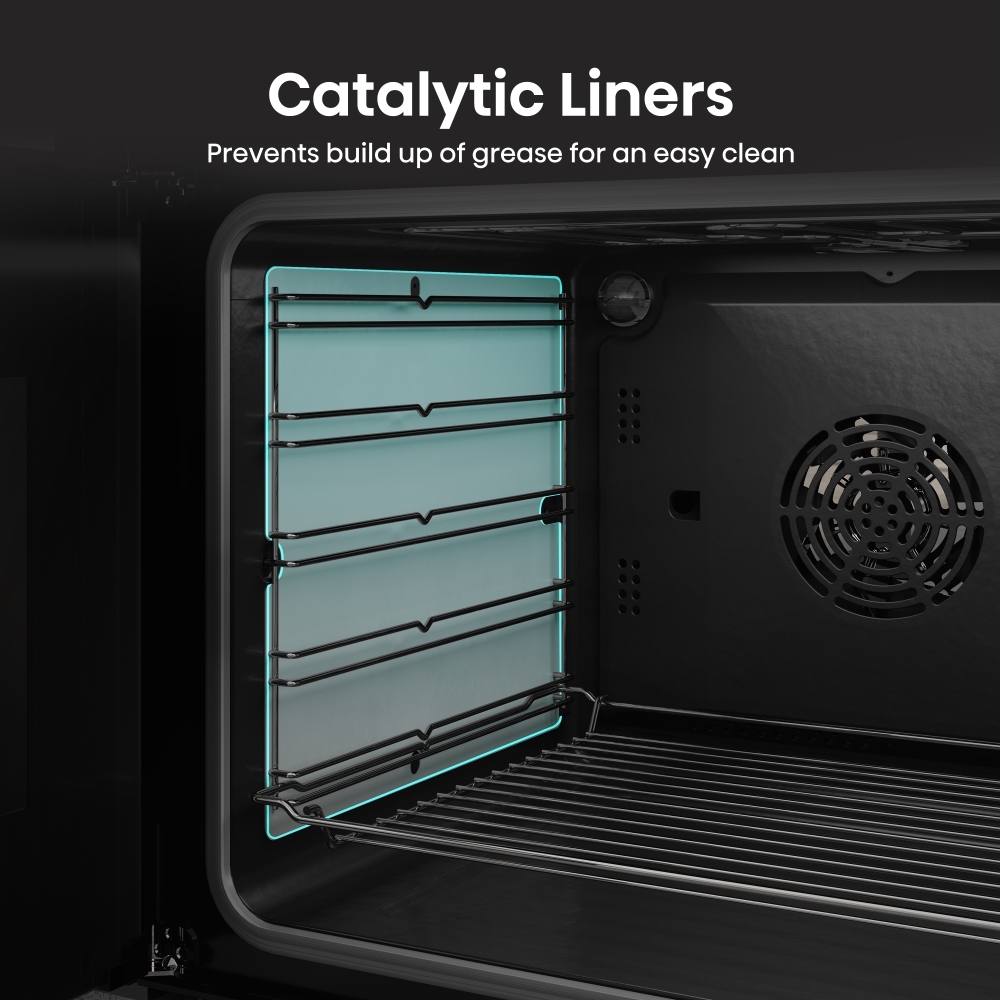 Hisense HDCEIT6C20B Induction Electric Cooker with Double Oven, Black, A Rated