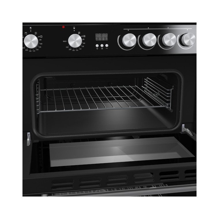 Hisense HDE3211BBUK Ceramic Electric Cooker with Double Oven, Black, A Rated