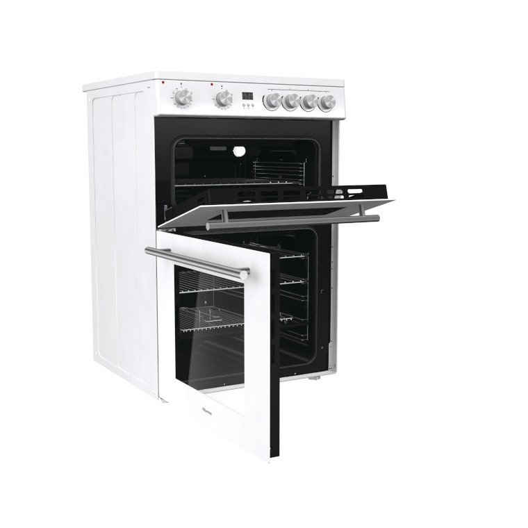 Hisense HDE3211BWUK Ceramic Electric Cooker with Double Oven, White, A Rated