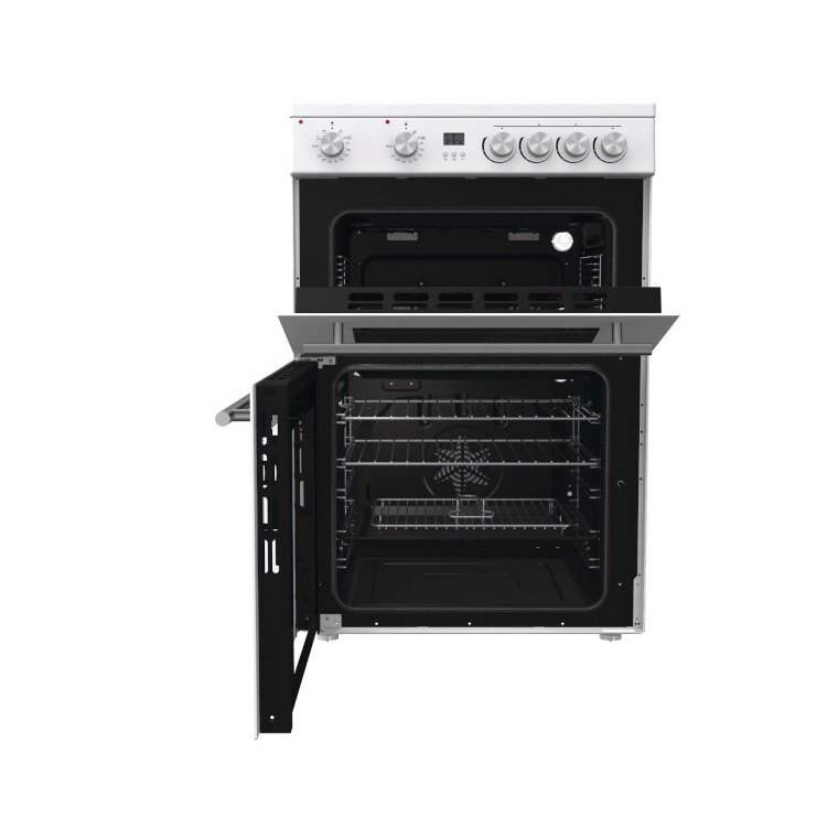 Hisense HDE3211BWUK Ceramic Electric Cooker with Double Oven, White, A Rated
