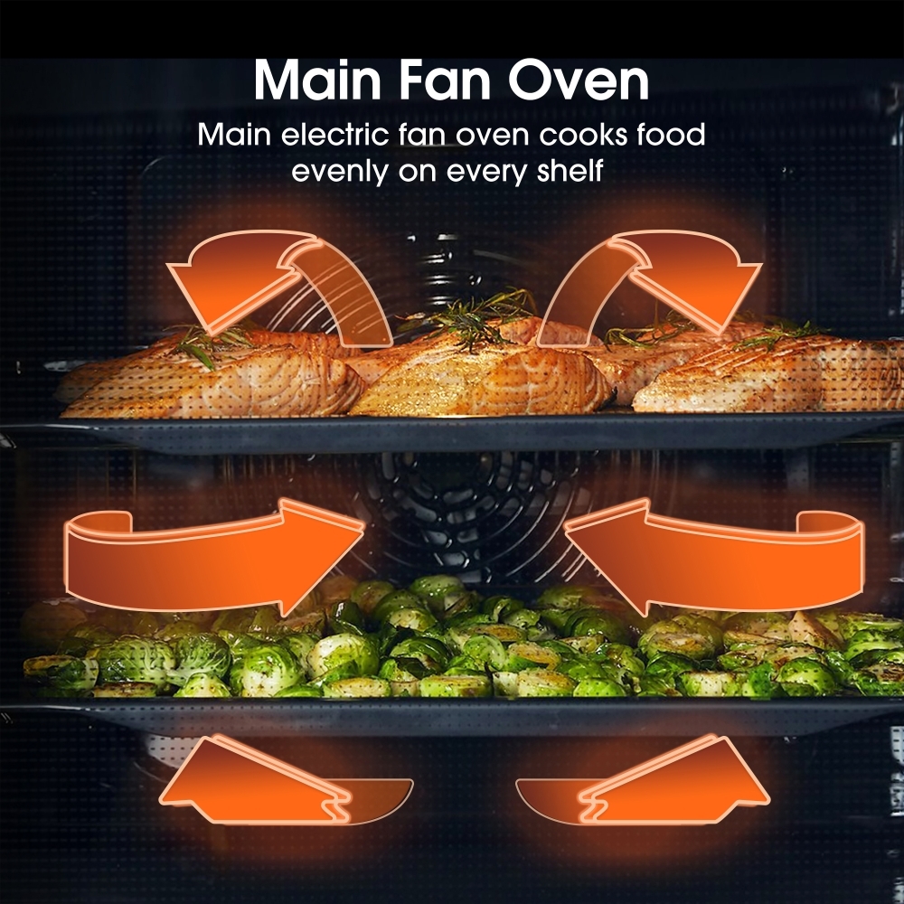 Hisense HDE3211BXUK Ceramic Electric Cooker with Double Oven, Stainless Steel, A Rated