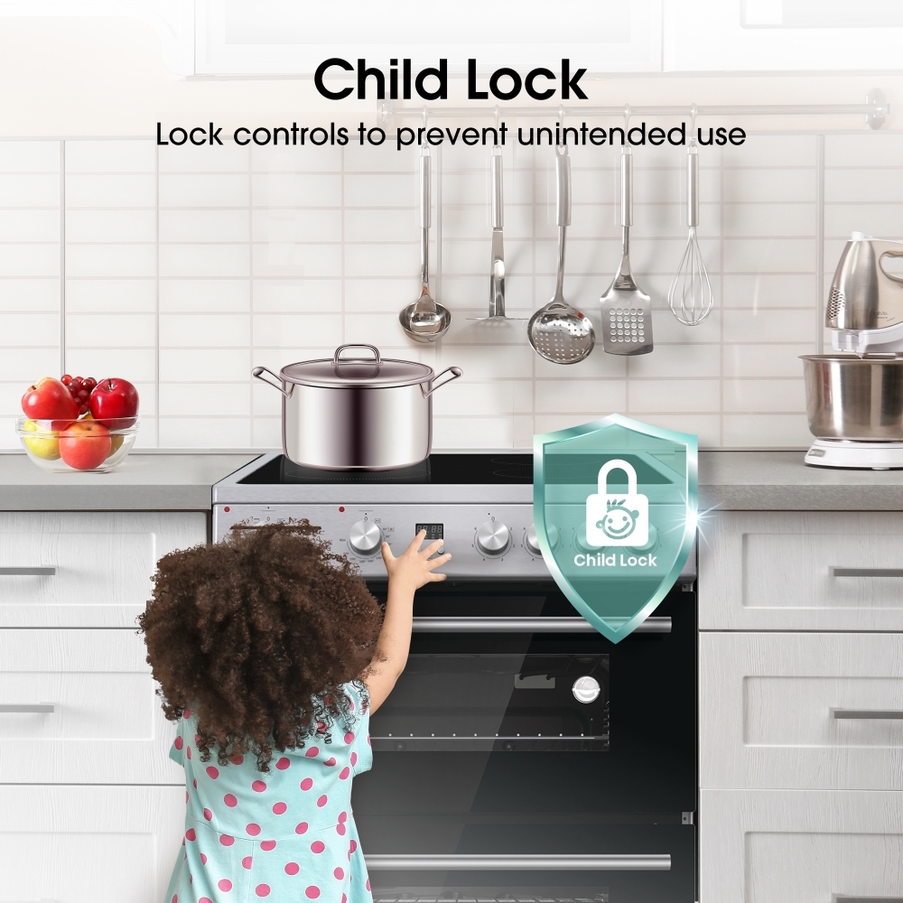 Hisense HDE3211BXUK Ceramic Electric Cooker with Double Oven, Stainless Steel, A Rated