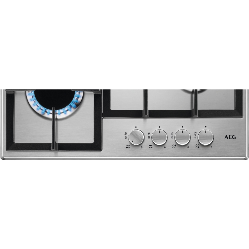 AEG HGE64200SM 3000 59cm 4 Burner Gas Hob, Stainless Steel