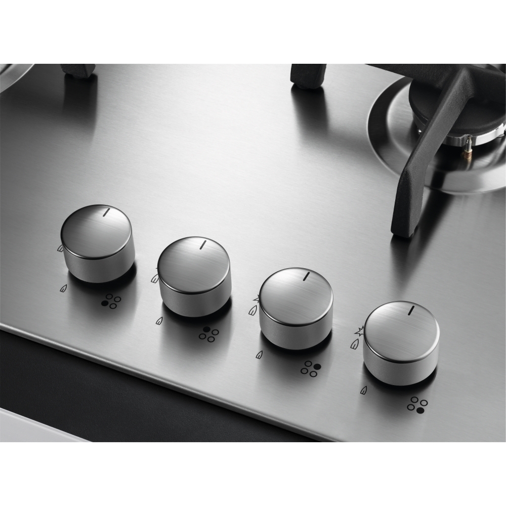 AEG HGX6400SM 59cm 4 Burner Gas Hob, Stainless Steel