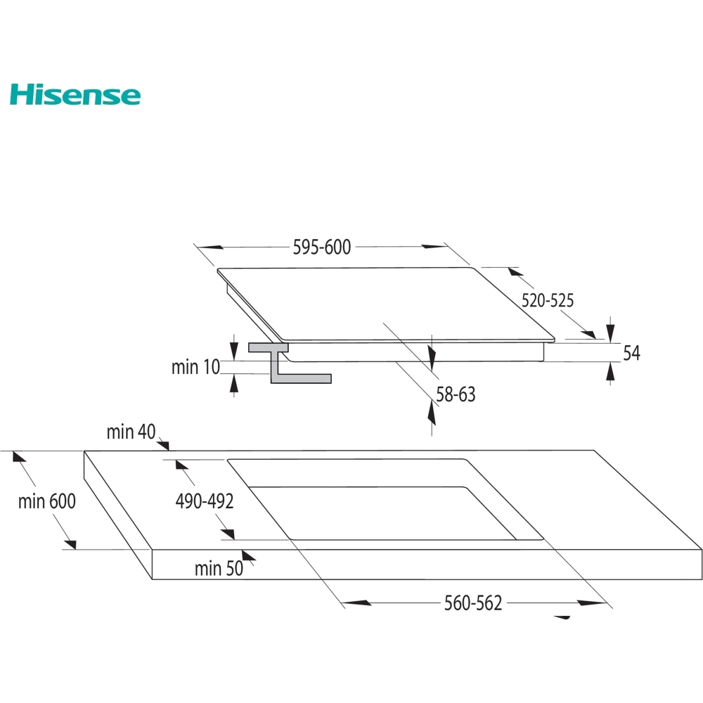 Hisense HI6421BSC 60cm Induction Hob, Black