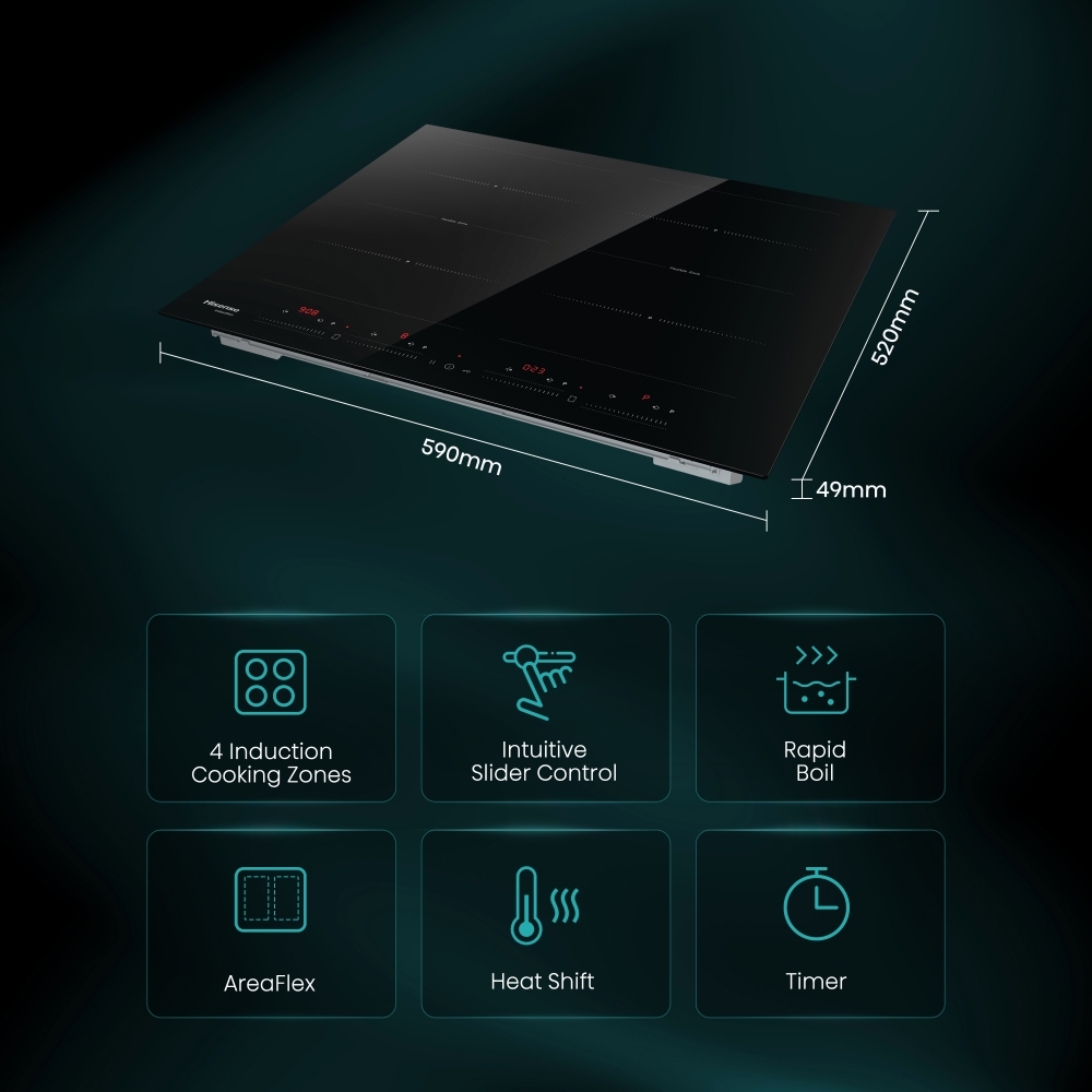 Hisense HI6442BSCE 59cm Induction Hob, Black