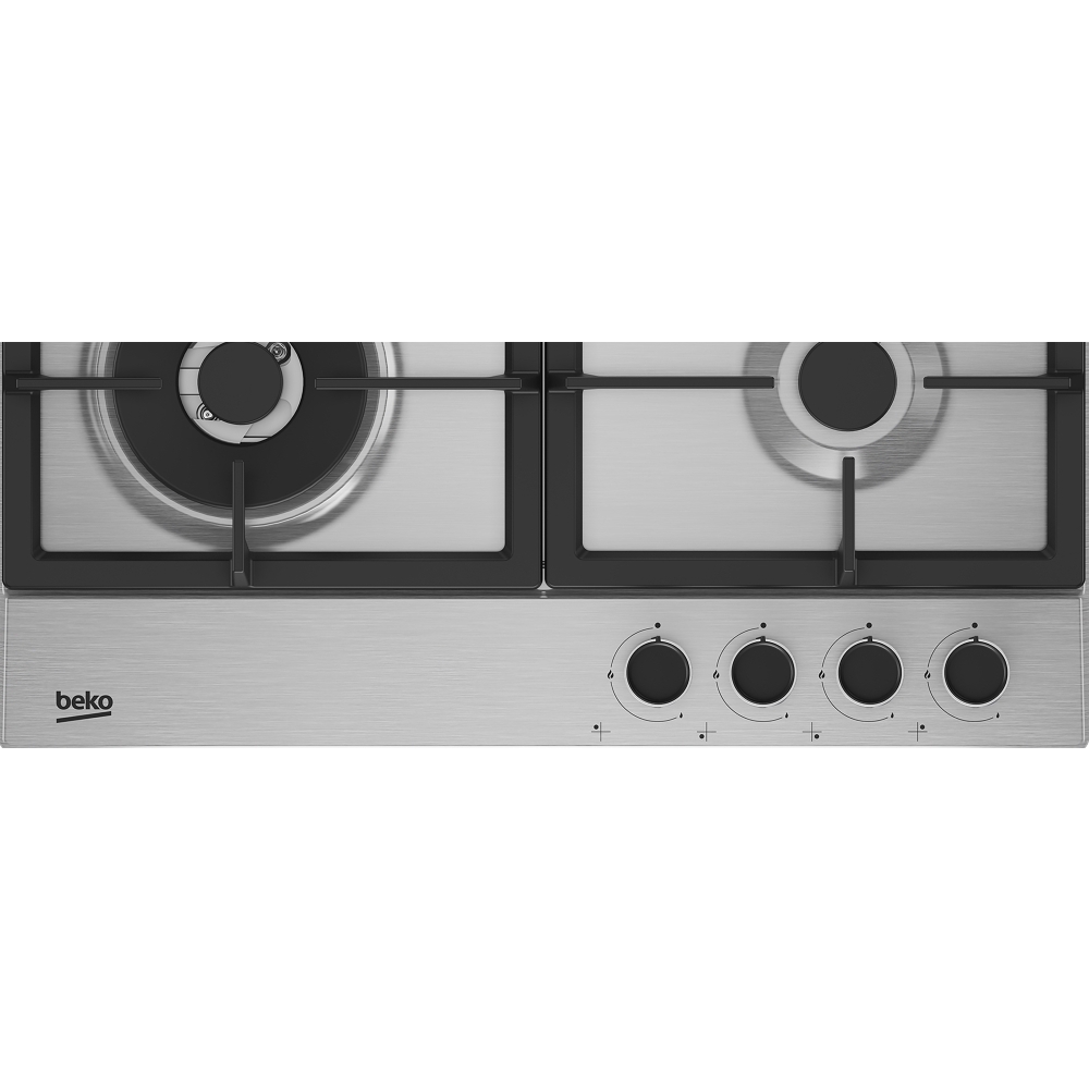 Beko HIAW64225SX 58cm 4 Burner Gas Hob, Stainless Steel