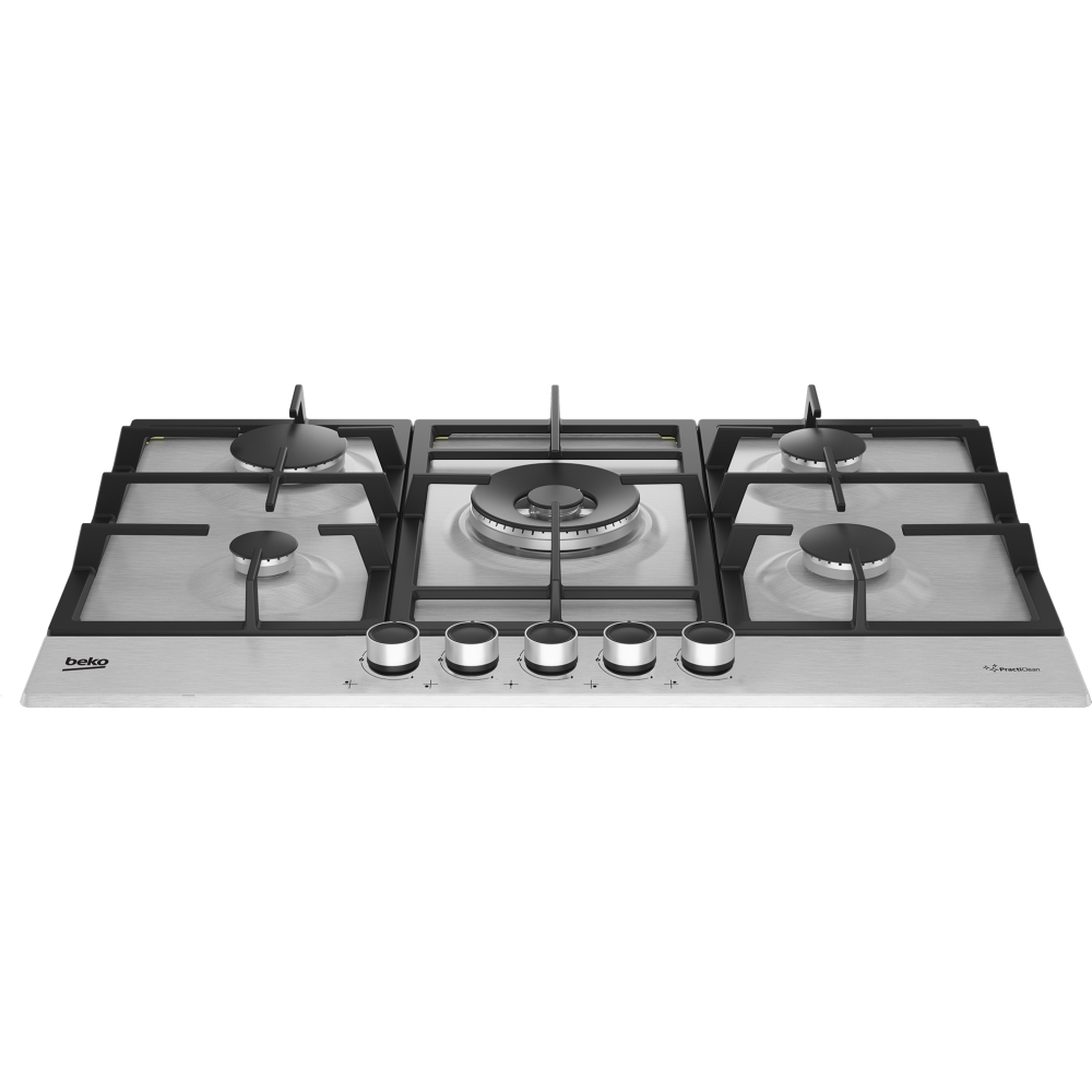 Beko HIAW75225SXE 75cm 5 Burner Gas Hob, Stainless Steel