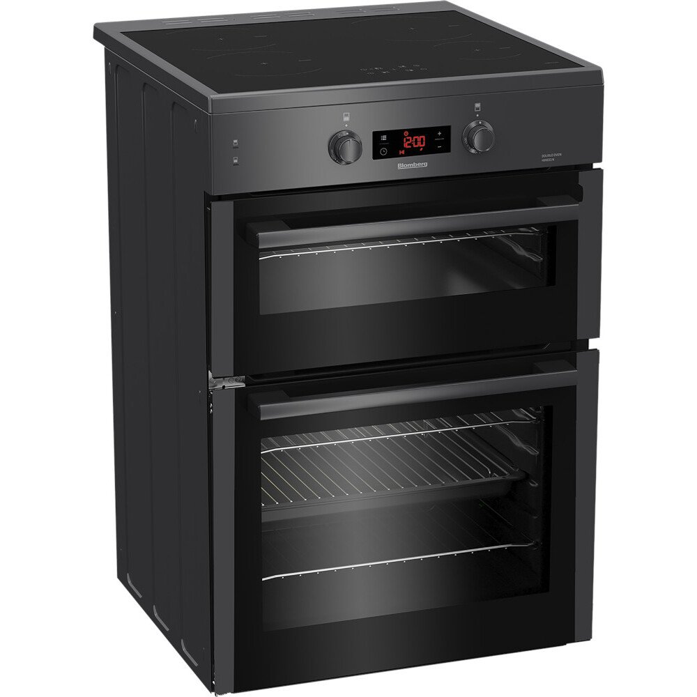 Blomberg HIN651N Induction Electric Cooker with Double Oven, Grey, A Rated