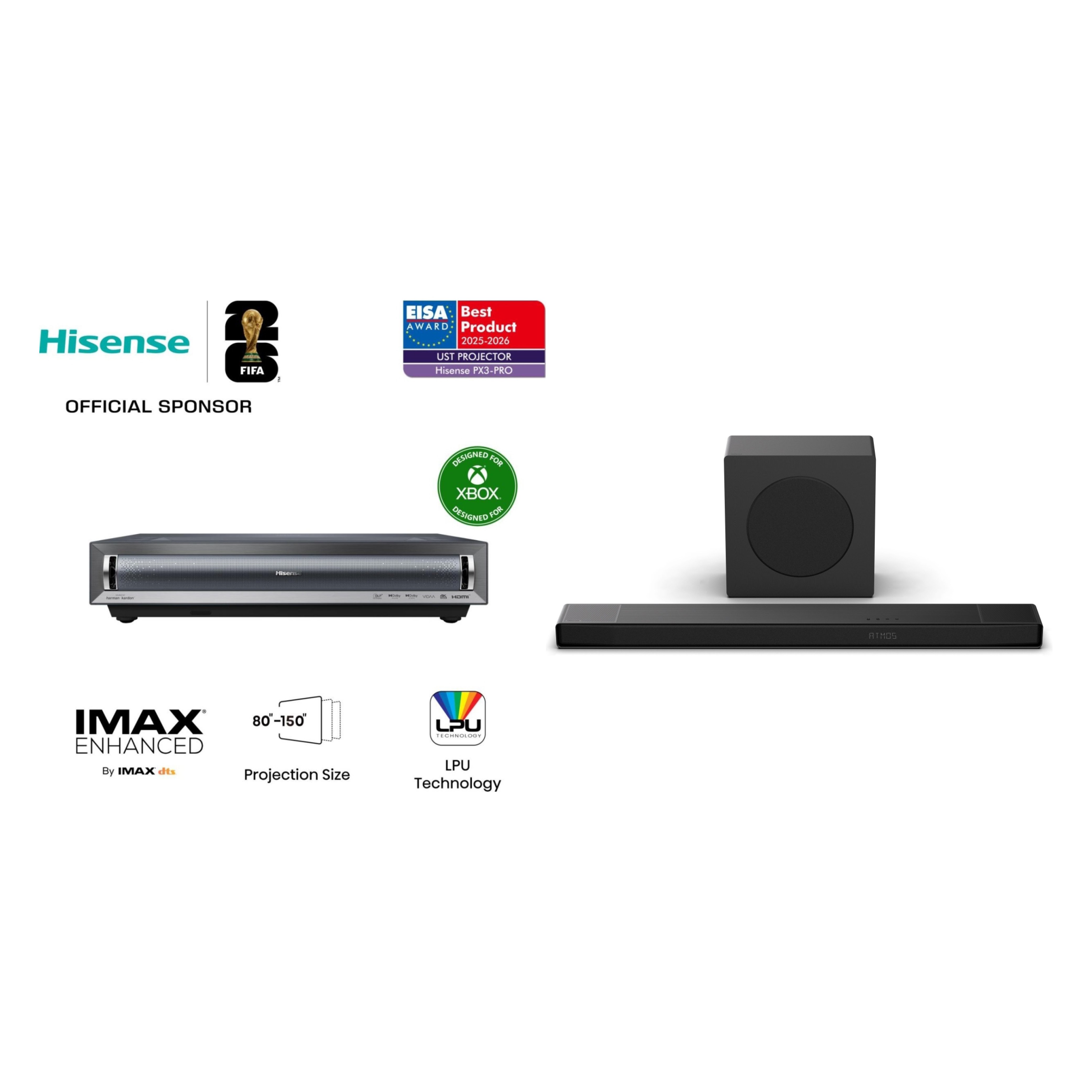 Hisense PX3TUK-PRO 4K Smart Laser Cinema + AX3120Q Sound Bar
