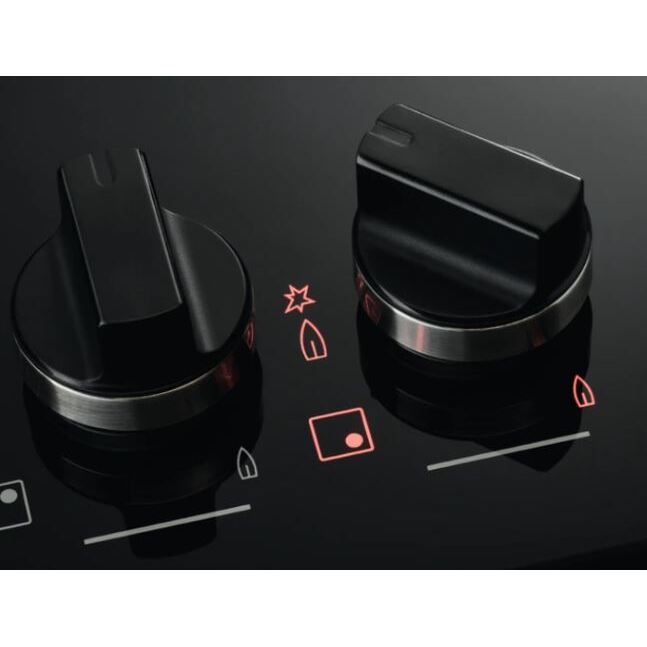 Buy AEG FlameLight 4 Burner Gas Hob (HKB64450NB) Black On Glass