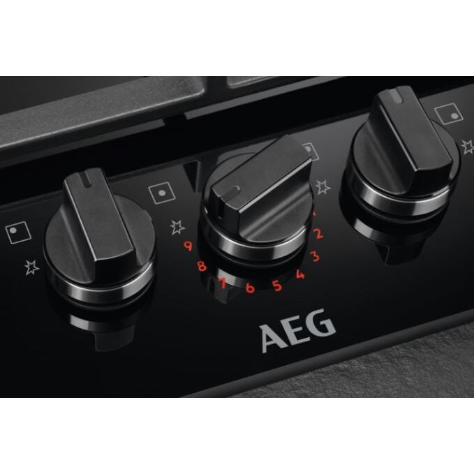 AEG HKB95450NB 8000 FlameLight 88cm 5 Burner Gas Hob, Black on Glass
