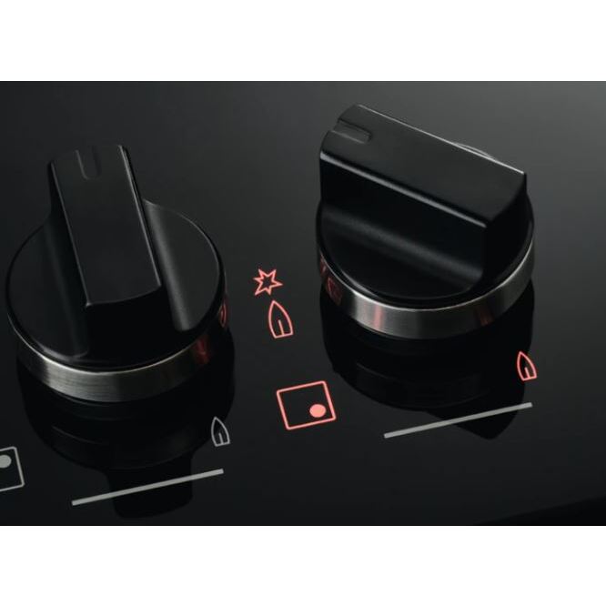 AEG HKB95450NB 8000 FlameLight 88cm 5 Burner Gas Hob, Black on Glass