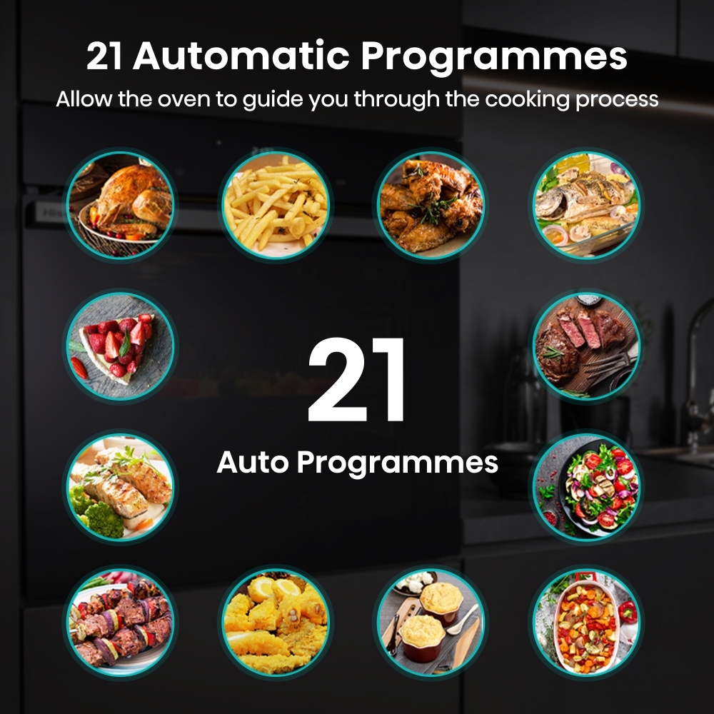 Hisense HO66FAPizzaChef Built-In Electric Single Oven with Pyrolytic Cleaning, Black, A+ Rated