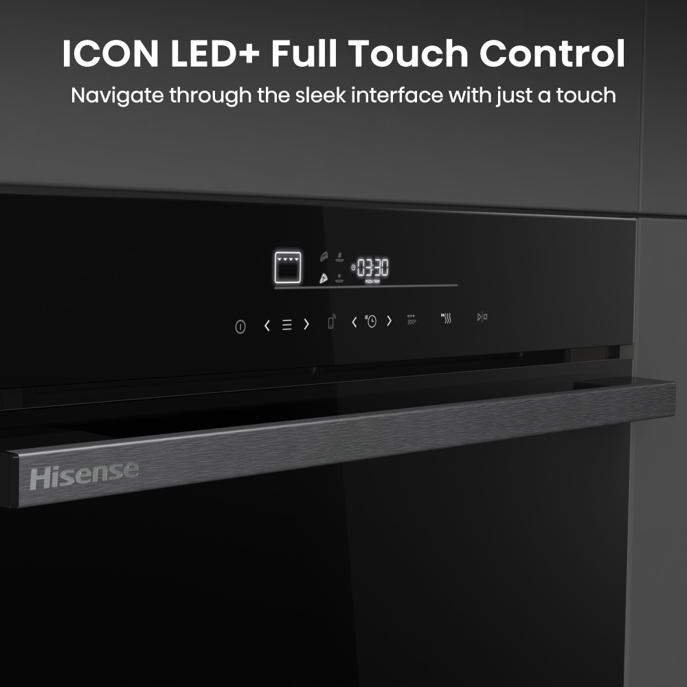 Hisense HO66FAPizzaChef Built-In Electric Single Oven with Pyrolytic Cleaning, Black, A+ Rated