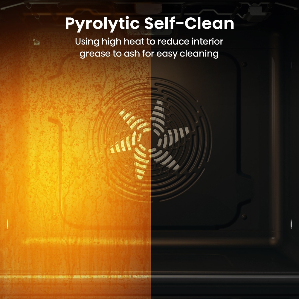 Hisense HO66FAPizzaChef Built-In Electric Single Oven with Pyrolytic Cleaning, Black, A+ Rated