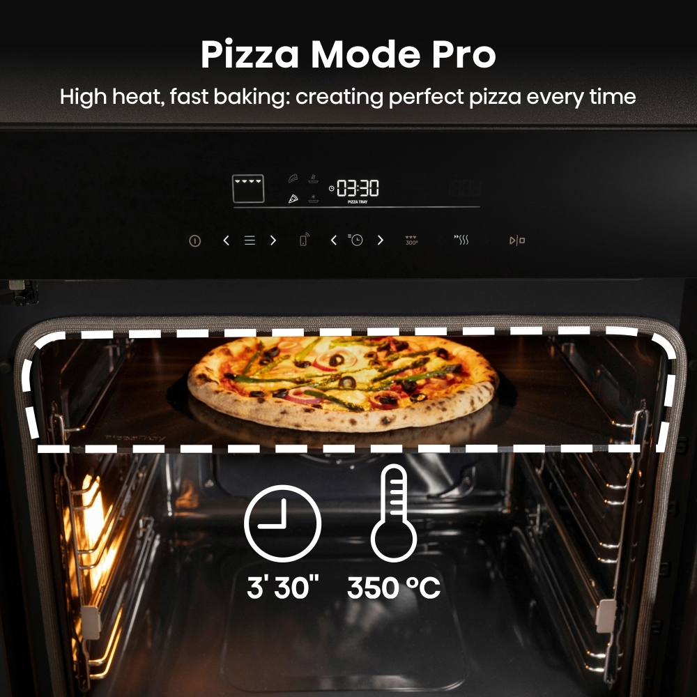 Hisense HO66FAPizzaChef Built-In Electric Single Oven with Pyrolytic Cleaning, Black, A+ Rated
