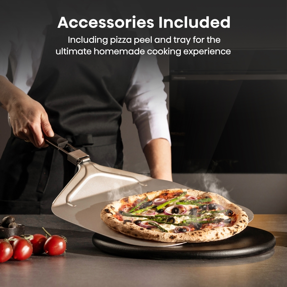 Hisense HO66FAPizzaChef Built-In Electric Single Oven with Pyrolytic Cleaning, Black, A+ Rated