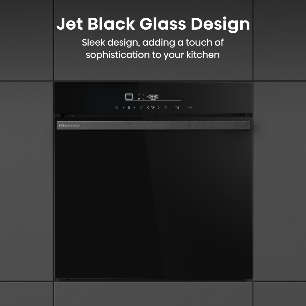 Hisense HO66FAPizzaChef Built-In Electric Single Oven with Pyrolytic Cleaning, Black, A+ Rated