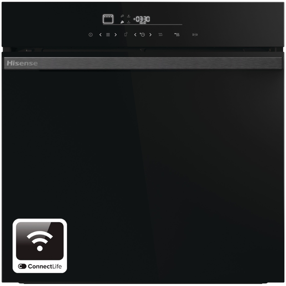 Hisense HO66FAPizzaChef Built-In Electric Single Oven with Pyrolytic Cleaning, Black, A+ Rated