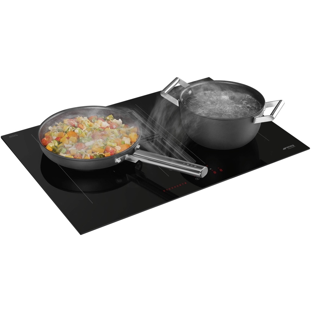 Smeg HOBD472D2 70cm Vented Hob, Black, A+ Rated