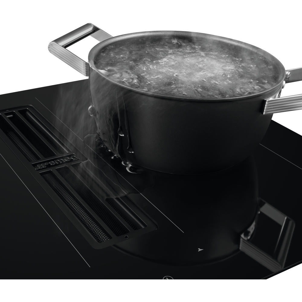 Smeg HOBD472D2 70cm Vented Hob, Black, A+ Rated