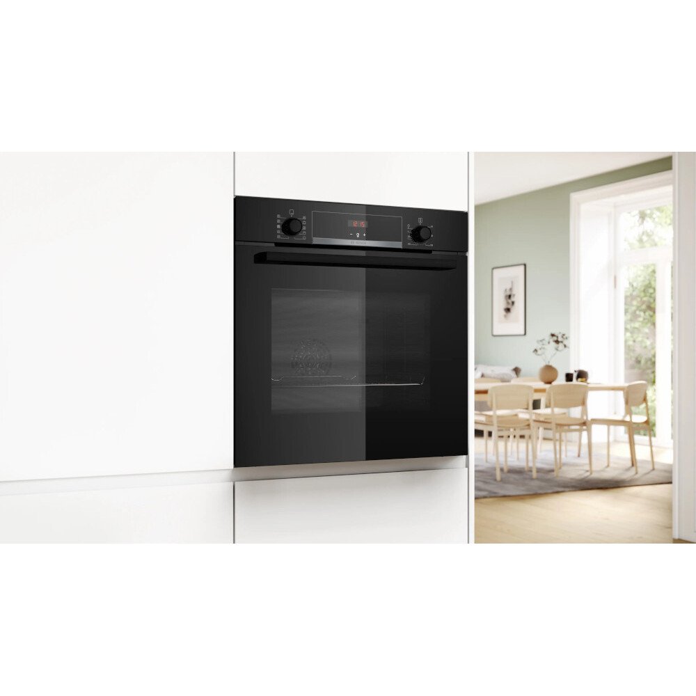 Bosch HQA534BB3B Series 4 Built-In Electric Single Oven, Black, A+ Rated