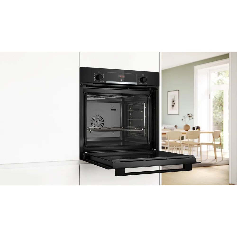 Bosch HQA534BB3B Series 4 Built-In Electric Single Oven, Black, A+ Rated