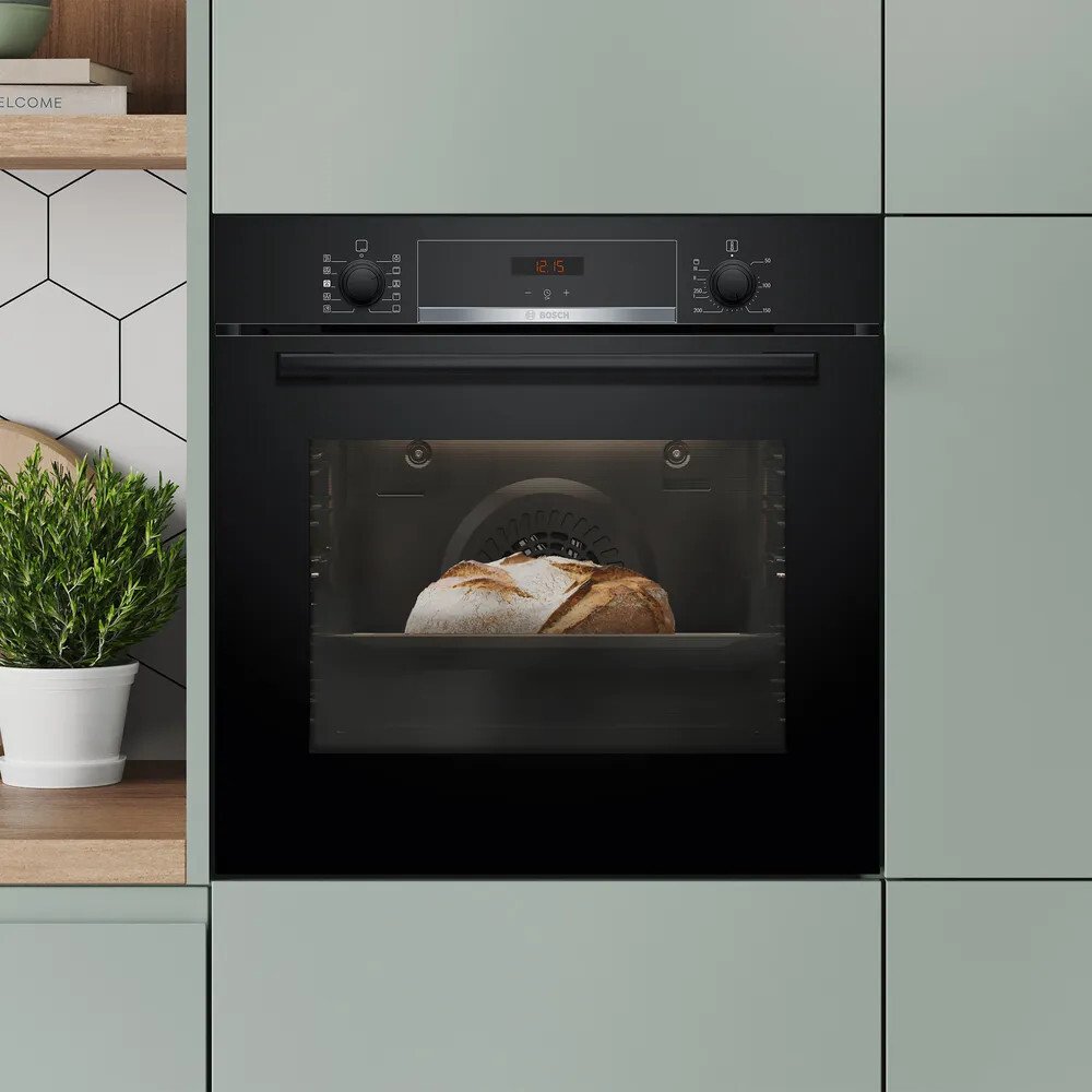 Bosch HQA534BB3B Series 4 Built-In Electric Single Oven, Black, A+ Rated