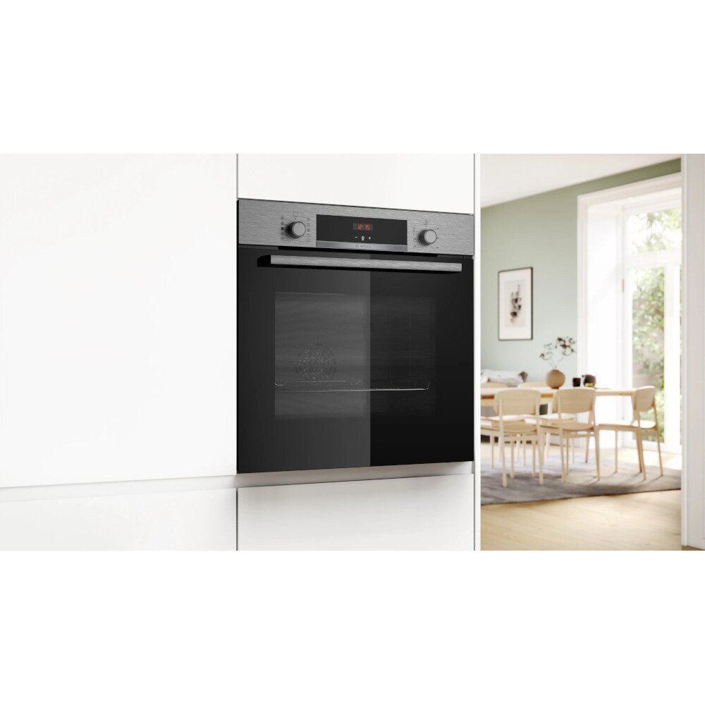 Bosch HQA534BS3B Series 4 Built-In Electric Single Oven, Stainless Steel, A+ Rated