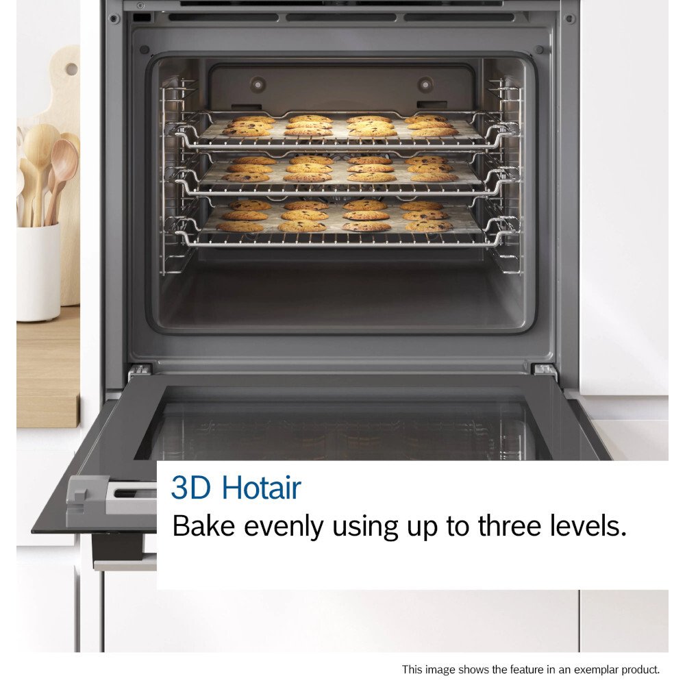 Bosch HQA534BS3B Series 4 Built-In Electric Single Oven, Stainless Steel, A+ Rated