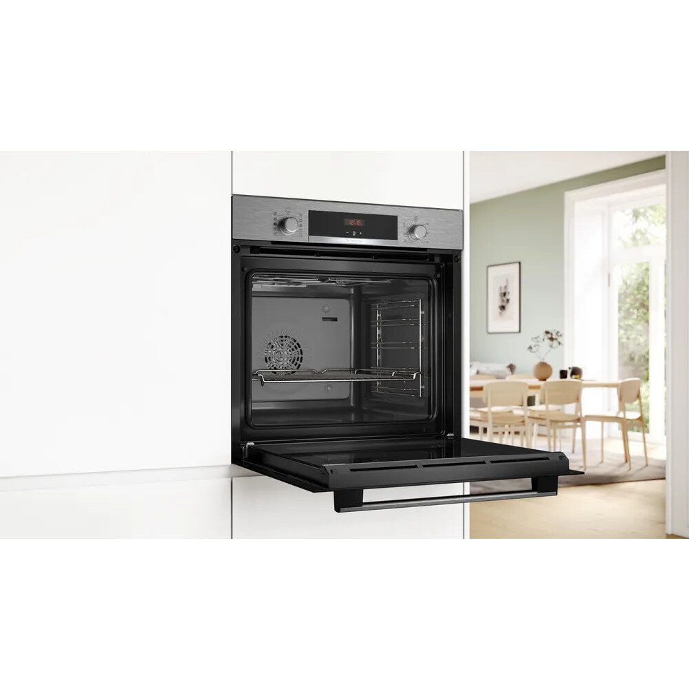 Bosch HQA534BS3B Series 4 Built-In Electric Single Oven, Stainless Steel, A+ Rated