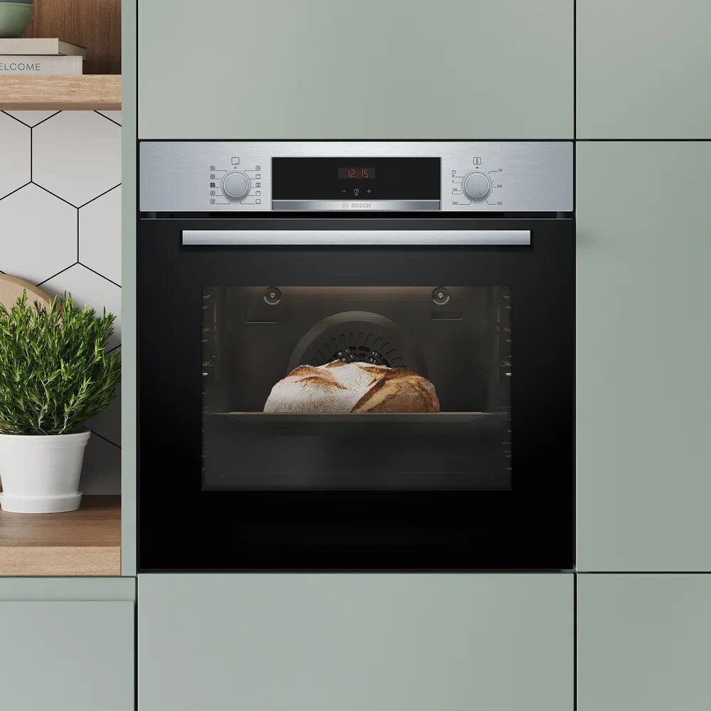 Bosch HQA534BS3B Series 4 Built-In Electric Single Oven, Stainless Steel, A+ Rated