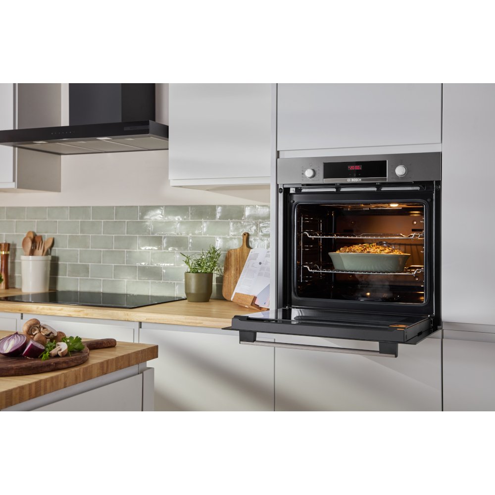 Bosch HQA534BS3B Series 4 Built-In Electric Single Oven, Stainless Steel, A+ Rated