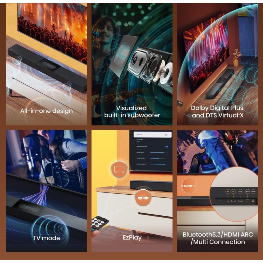 Hisense HS2000 Sound Bar, Black