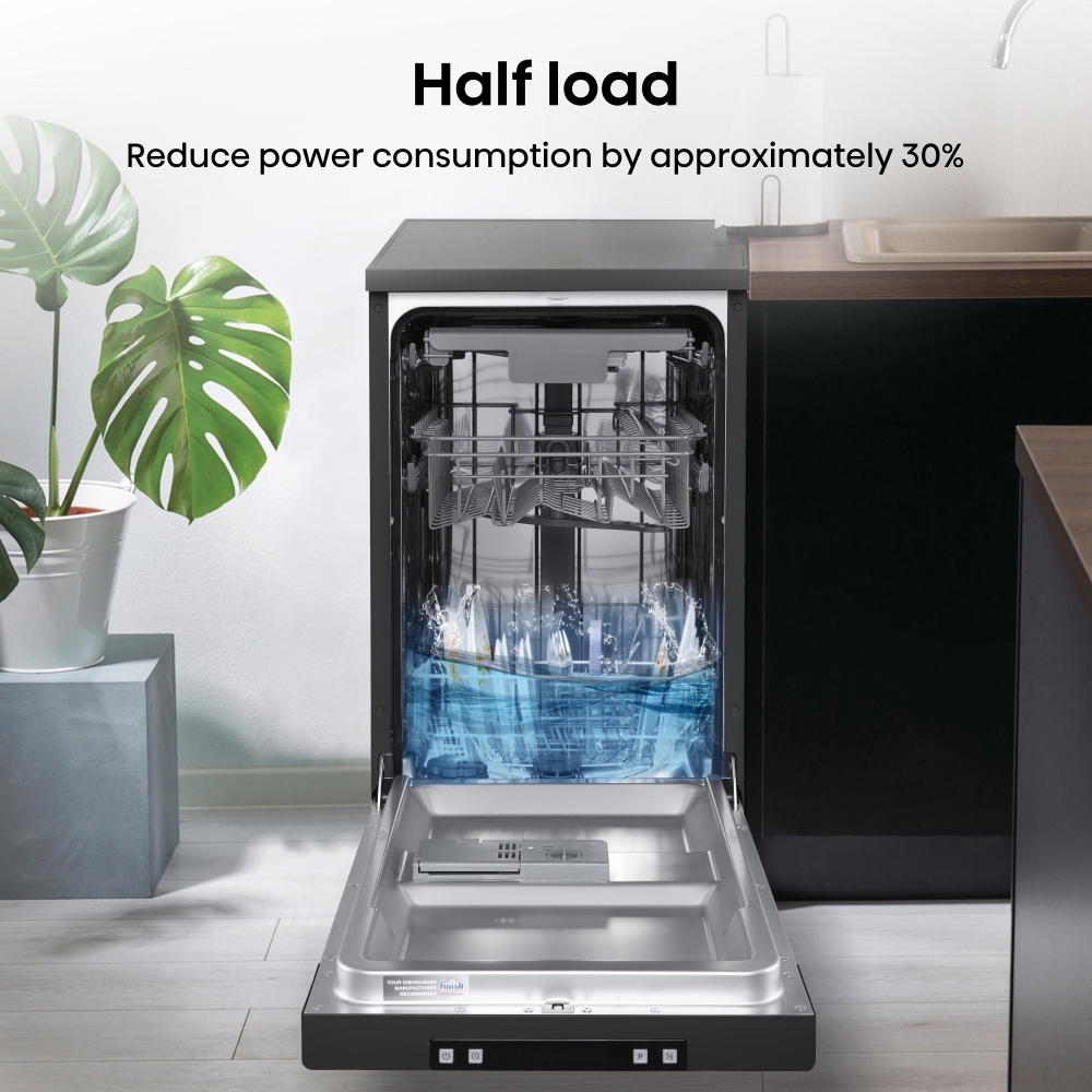 Hisense HS523E15BUK Slimline Dishwasher, 10 Place Settings, Black, E Rated