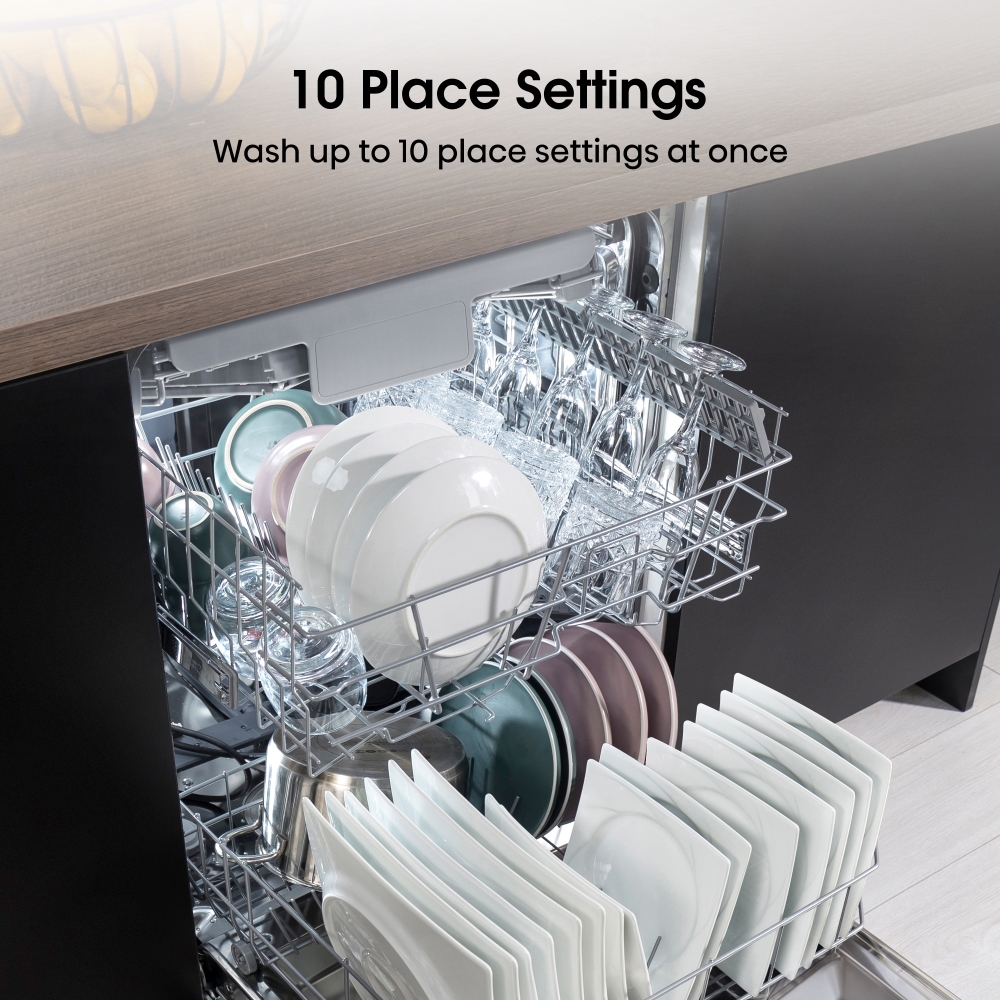 Hisense HS523E15WUK Slimline Dishwasher, 10 Place Settings, White, E Rated