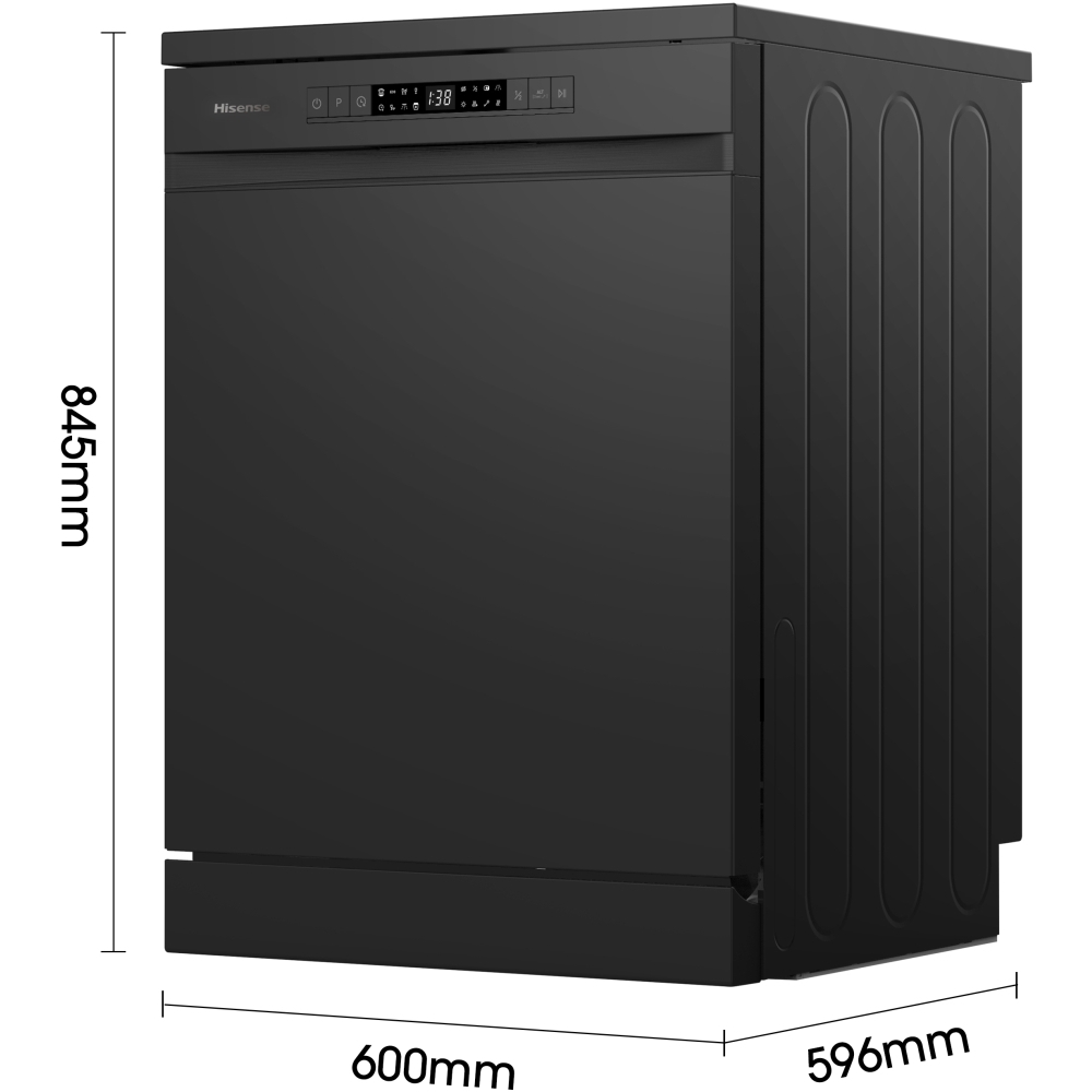 Hisense HS622E90BUK Dishwasher, 13 Place Settings, Black, E Rated