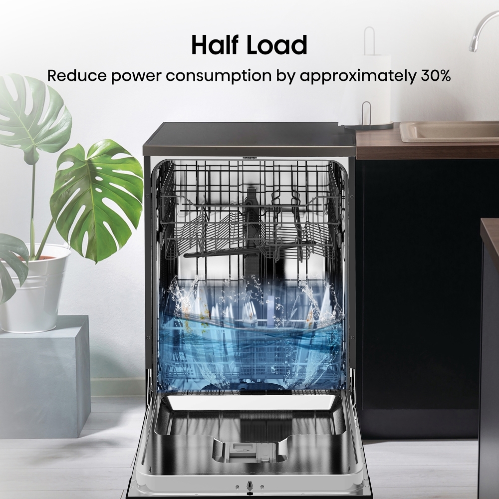 Hisense HS622E90BUK Dishwasher, 13 Place Settings, Black, E Rated