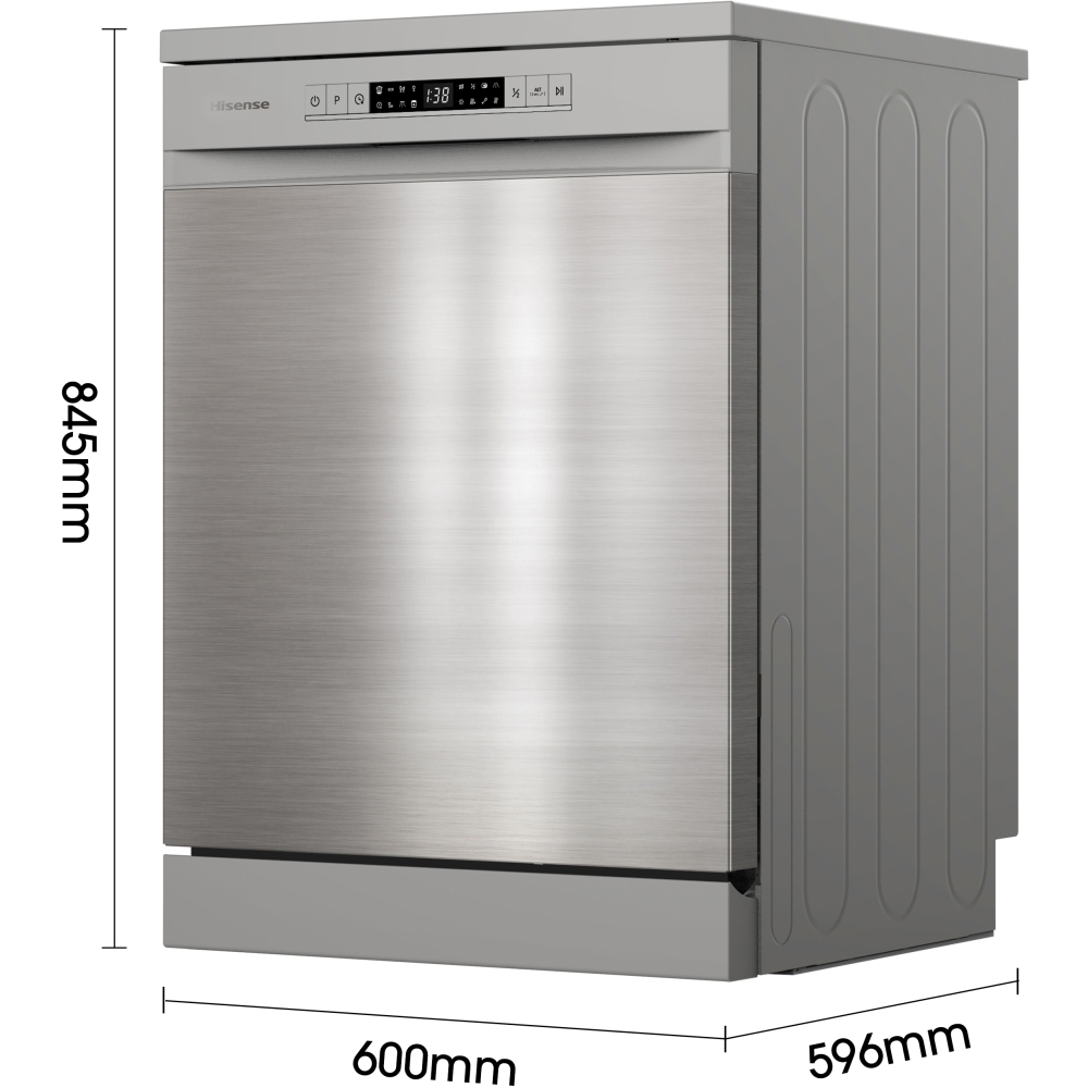 Hisense HS622E90XUK Dishwasher, 13 Place Settings, Stainless Steel, E Rated Marks Electrical