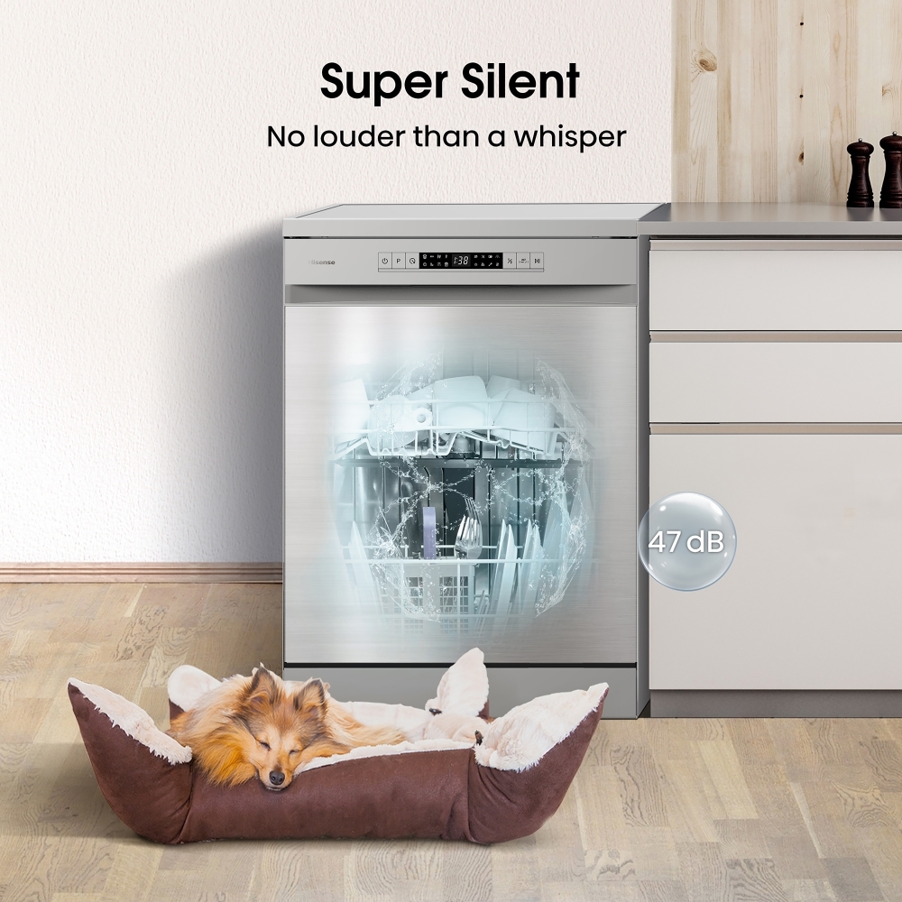 Hisense HS622E90XUK Dishwasher, 13 Place Settings, Stainless Steel, E Rated