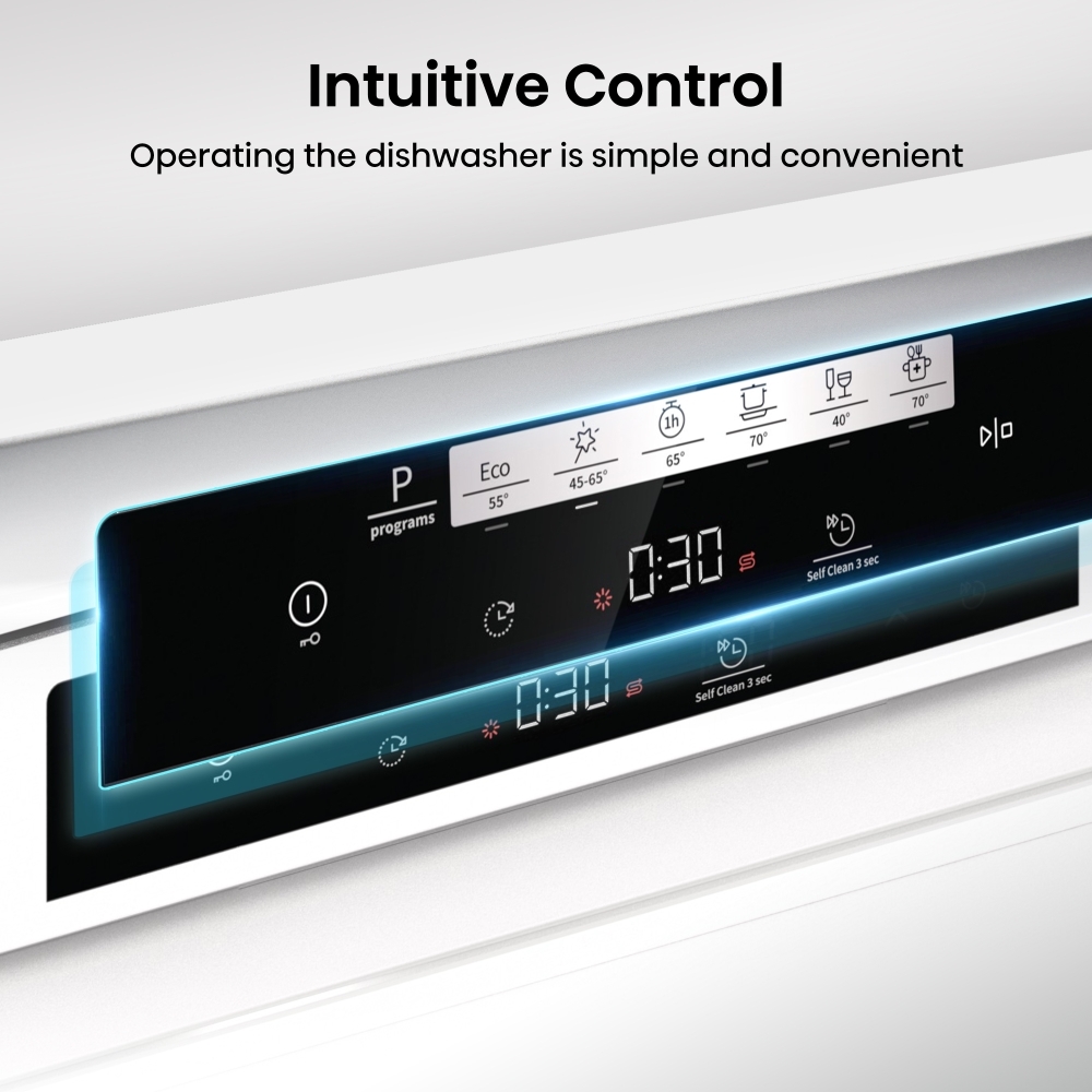 Hisense HS642D90WUK Dishwasher, 14 Place Settings, White, D Rated