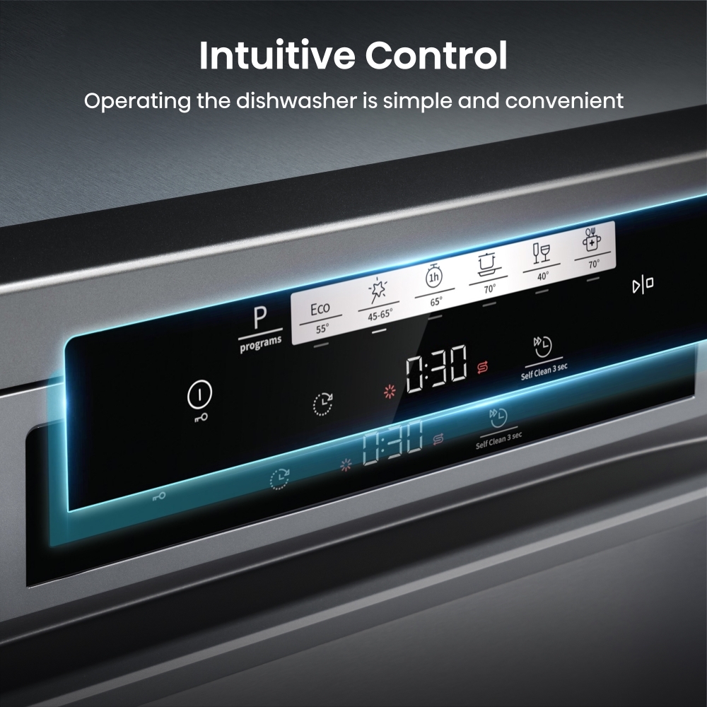 Hisense HS642D90XUK Dishwasher, 14 Place Settings, Stainless Steel, D Rated