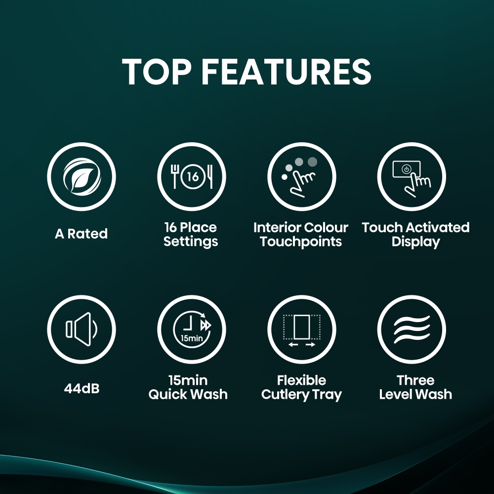 Hisense HS663A90BXUK Dishwasher, 16 Place Settings, Black, A Rated