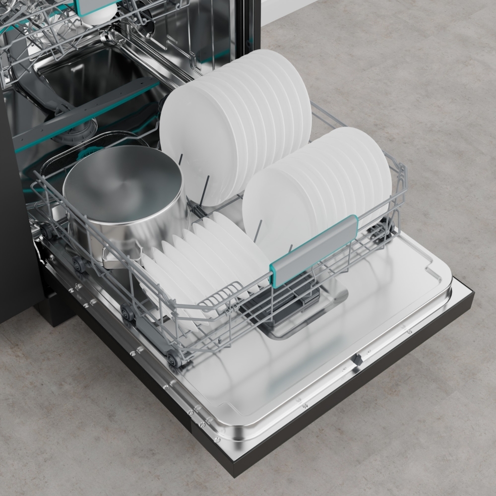 Hisense HS663A90BXUK Dishwasher, 16 Place Settings, Black, A Rated