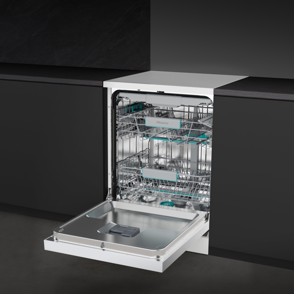 Hisense HS663A90WUK Dishwasher, 16 Place Settings, White, A Rated